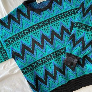 Vintage Green & Purple Brian MacNeil Sportswear Sweater